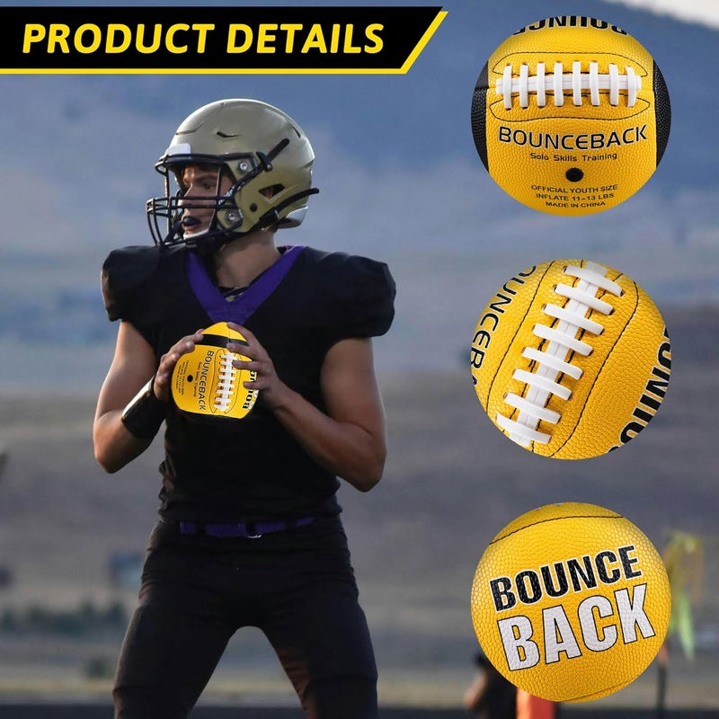 BOUNCEBACK Soft Leather Training Football, Youth Size & Official Size, Fatherless PU PassCatch Solo Enhancing Passing Catching(with Pump) - Image 3